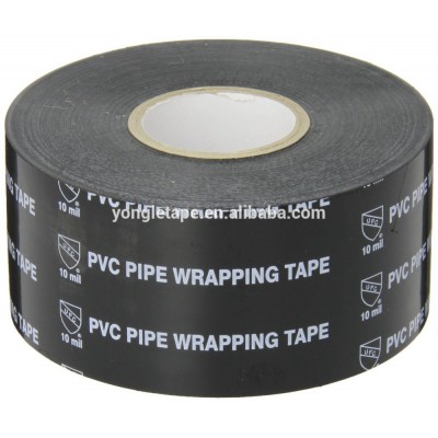 Easy-Wrap All Weather Corrosion Protection PVC Printed Tape, 2" Width, 100' Length, 0.010" Thick, Black